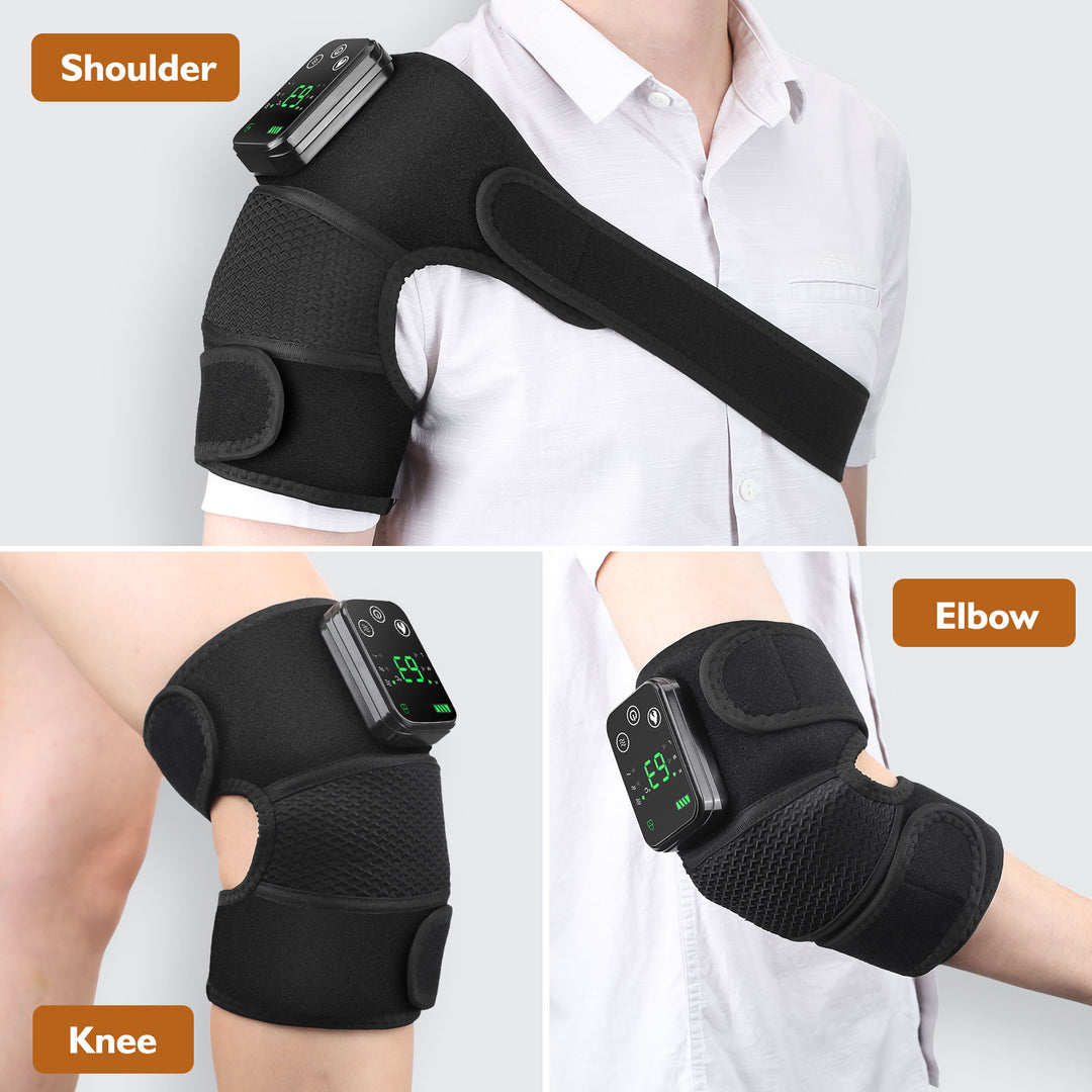 Premium USB Electric Heating Kneepads & Shoulder Massager | 3-in-1 Adjustable Heated Brace with Three Heat Levels & Vibration