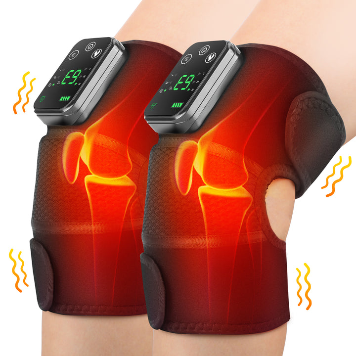 Premium USB Electric Heating Kneepads & Shoulder Massager | 3-in-1 Adjustable Heated Brace with Three Heat Levels & Vibration