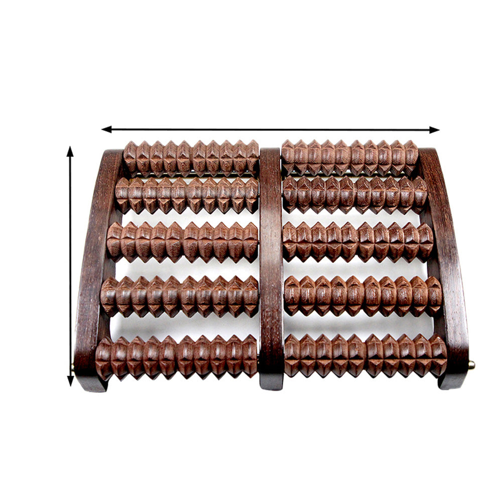 Premium Wooden Foot Massager Roller for Stress Relief & Plantar Fasciitis Pain Relief, Portable Acupressure Dual Massage 