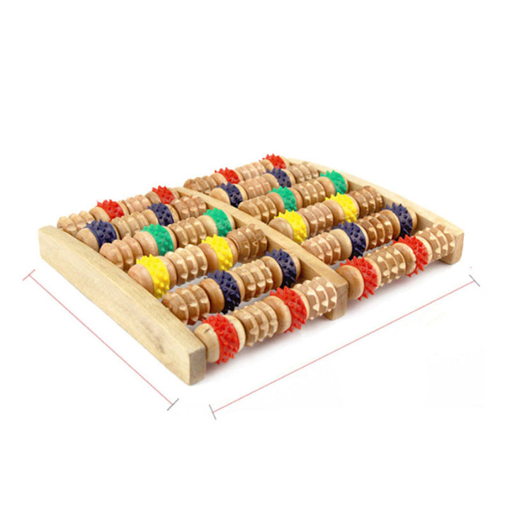 Premium Wooden Foot Massager Roller for Stress Relief & Plantar Fasciitis Pain Relief, Portable Acupressure Dual Massage 