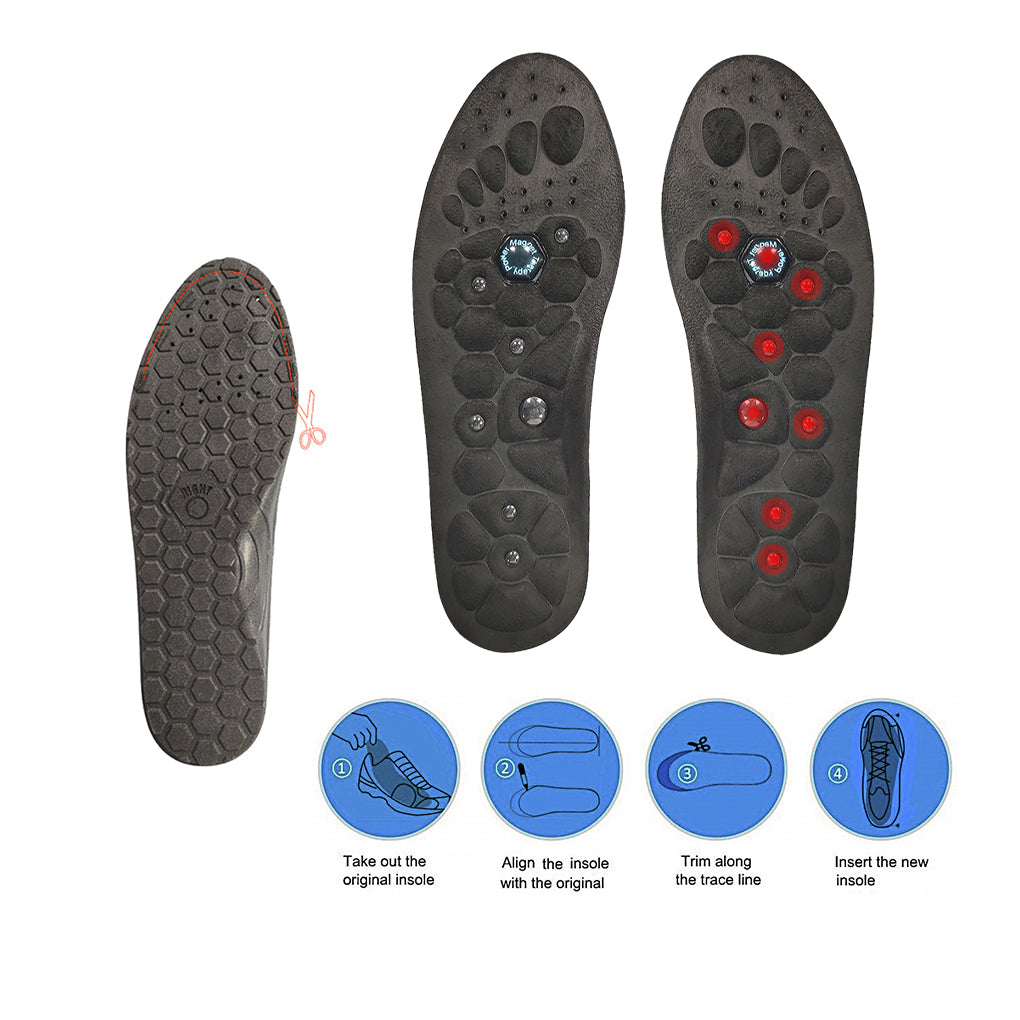 Premium Magnetic Therapy Insoles for Weight Loss and Arch Support - Comfortable Acupressure Shoe Pads for Men & Women, 