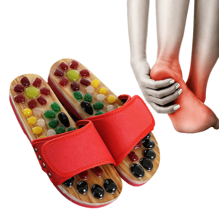 Premium Reflexology Foot Massager Sandals - Adjustable Acupressure Slippers for Stress Relief and Comfort - Non-Slip EVA