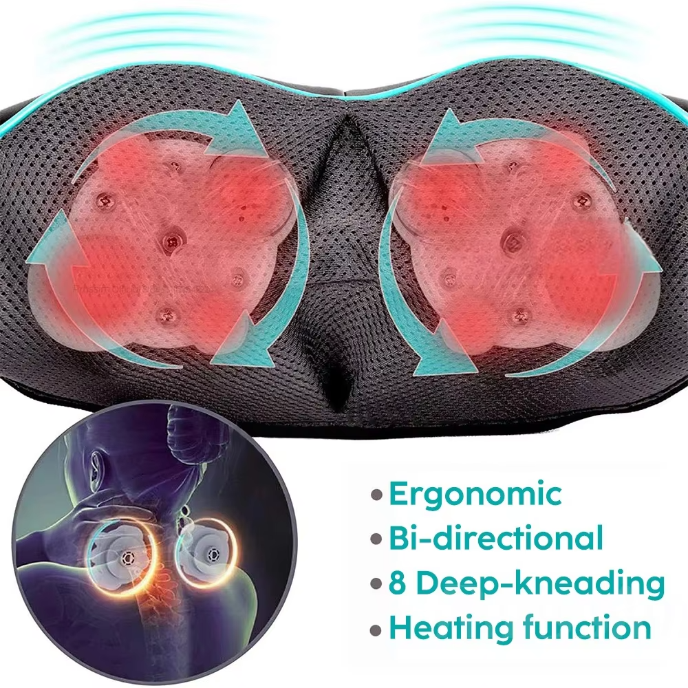 Luxury Shiatsu Neck, Back & Shoulder Massager with Heat, 4D Deep Kneading for Full Body Muscle Relief, Electric Massage Pillow for Legs & Tissue Stress - StrengthXPhysiotherapy