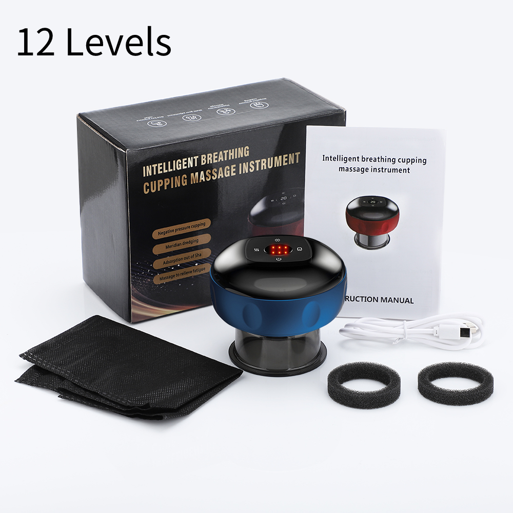 Premium Electric Cupping Therapy Set – Rechargeable Gua Sha Massager, 12-Level Vacuum Suction, Fat Burning & Slimming, Red 