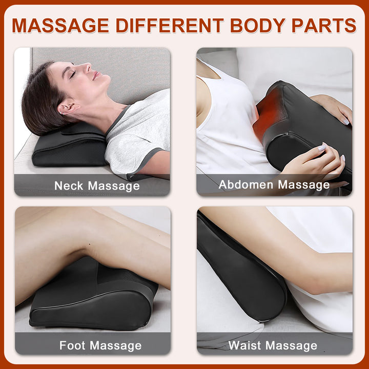 Premium Electric Massage Pillow for Back, Neck & Shoulder Relief – 3D Deep Tissue Nodes, Infrared Heating, Multiple Massage 