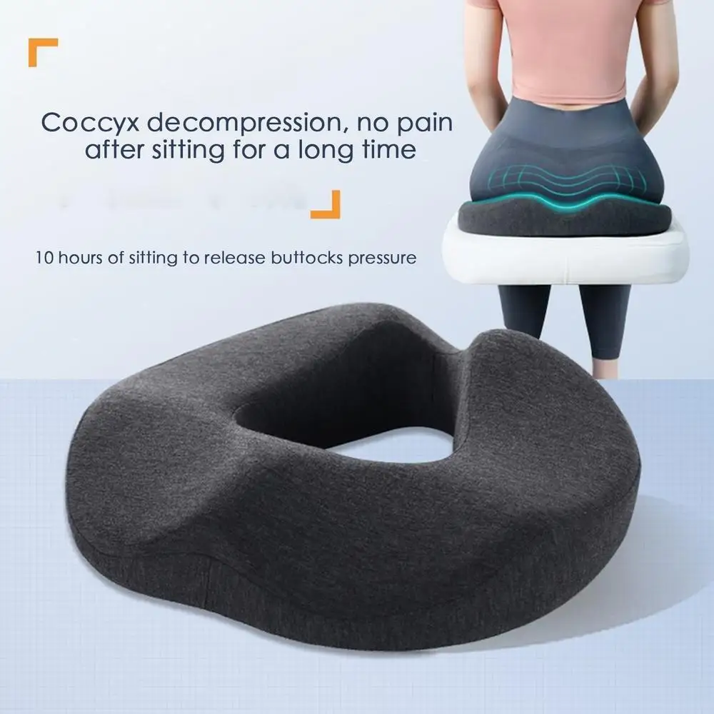 Premium Memory Foam Donut Seat Cushion – Tailbone, Hemorrhoid, Sciatica, and Bed Sore Relief for Office, Travel, or Home Use 