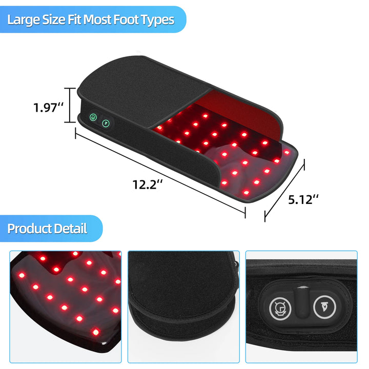 Premium Rechargeable Red Light Therapy Device for Feet – 460nm, 660nm, 850nm with Pulse – Treat Inflammation, Itchiness, and 