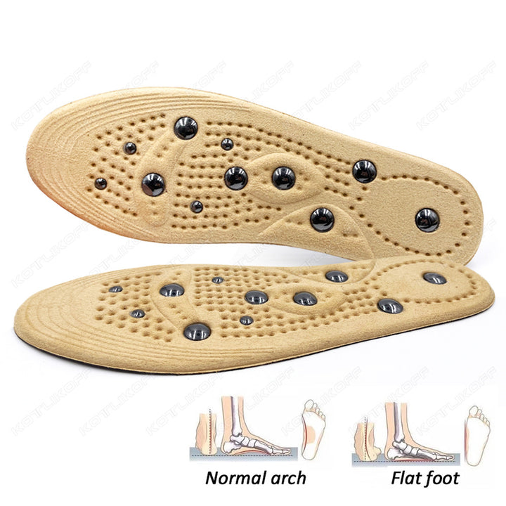 Premium Magnetic Therapy Insoles for Foot Acupressure - Soft Sports Cushion Inserts, Sweat-Absorbing & Deodorant, Unisex 