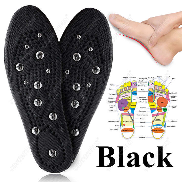 Premium Magnetic Therapy Insoles for Foot Acupressure - Soft Sports Cushion Inserts, Sweat-Absorbing & Deodorant, Unisex 
