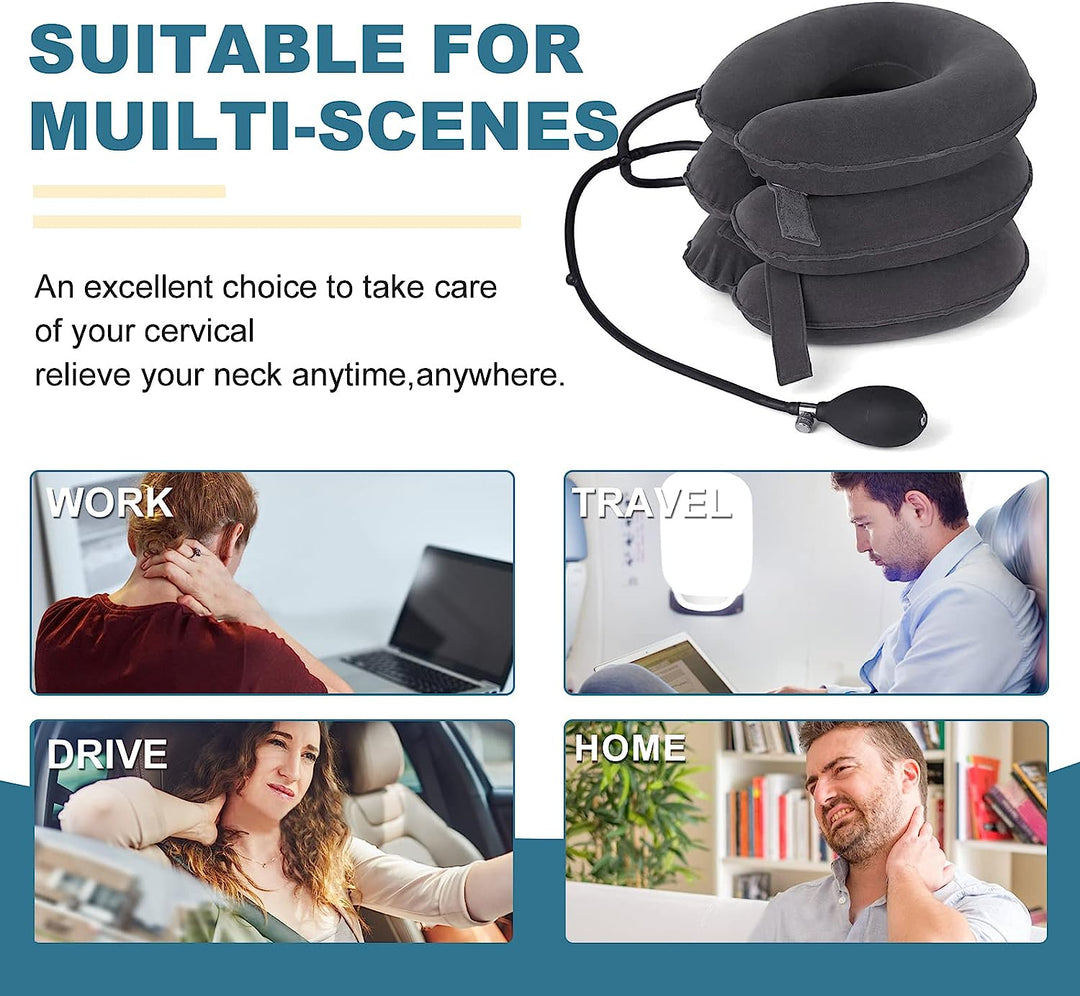 High-Quality Inflatable Neck Collar Pillow for Cervical Traction & Posture Correction, Orthopedic Pain Relief for Neck,