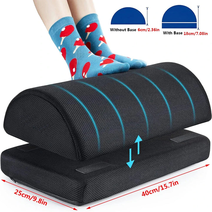 Premium Ergonomic Foot Rest for Under Desk, Office Foot Stool for Comfort and Support, Anti-Slip Footrest Pillow for Work, 