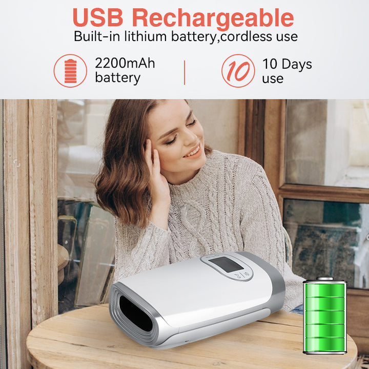 Premium Heated Hand Massager with Air Pressure and Hot Compress for Arthritis Relief, Cold Hand Comfort, and Finger Numbness