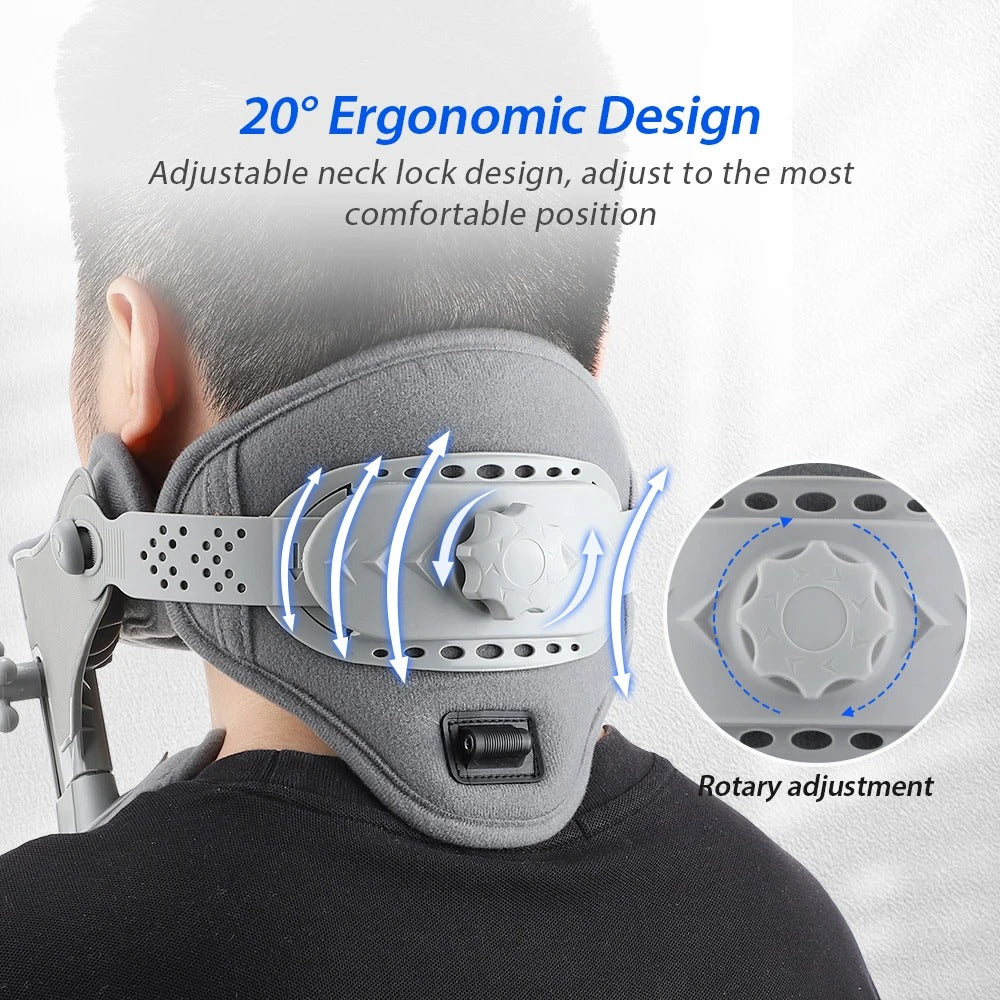 Premium Heating Neck Traction Collar with Adjustable Cervical Support, Hot Compression for Spine Alignment & Pain Relief, USB-Powered Cervical Massager - StrengthXPhysiotherapy