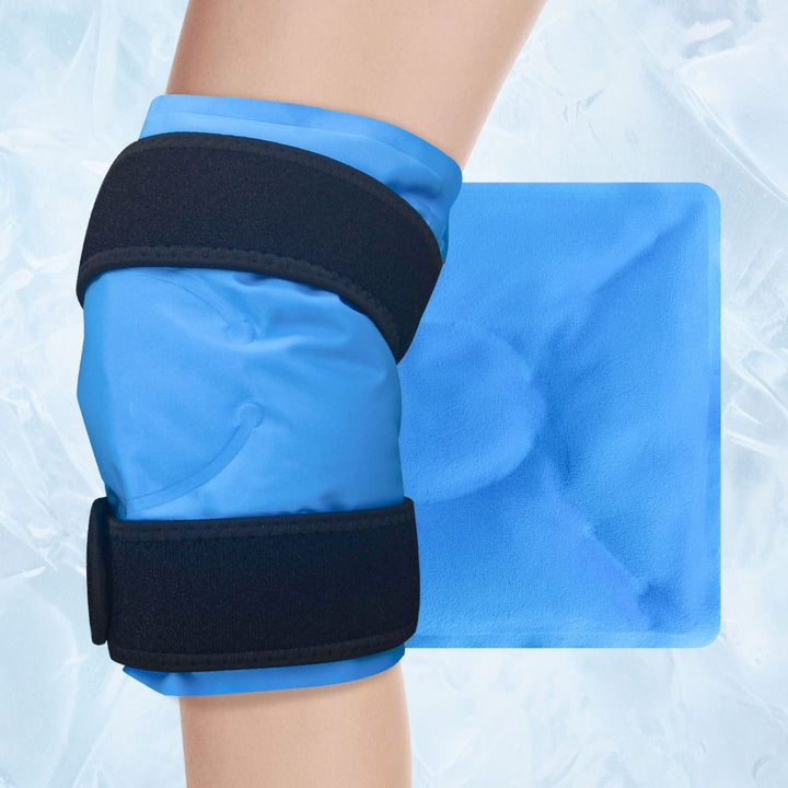 Premium Reusable Knee Ice Pack Wrap – Hot Cold Compress Therapy for Pain Relief, Gel Knee Support for Sprains, Injuries, Full