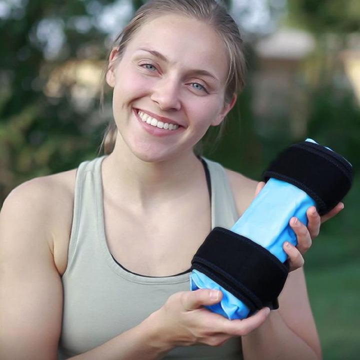 Premium Reusable Knee Ice Pack Wrap – Hot Cold Compress Therapy for Pain Relief, Gel Knee Support for Sprains, Injuries, Full