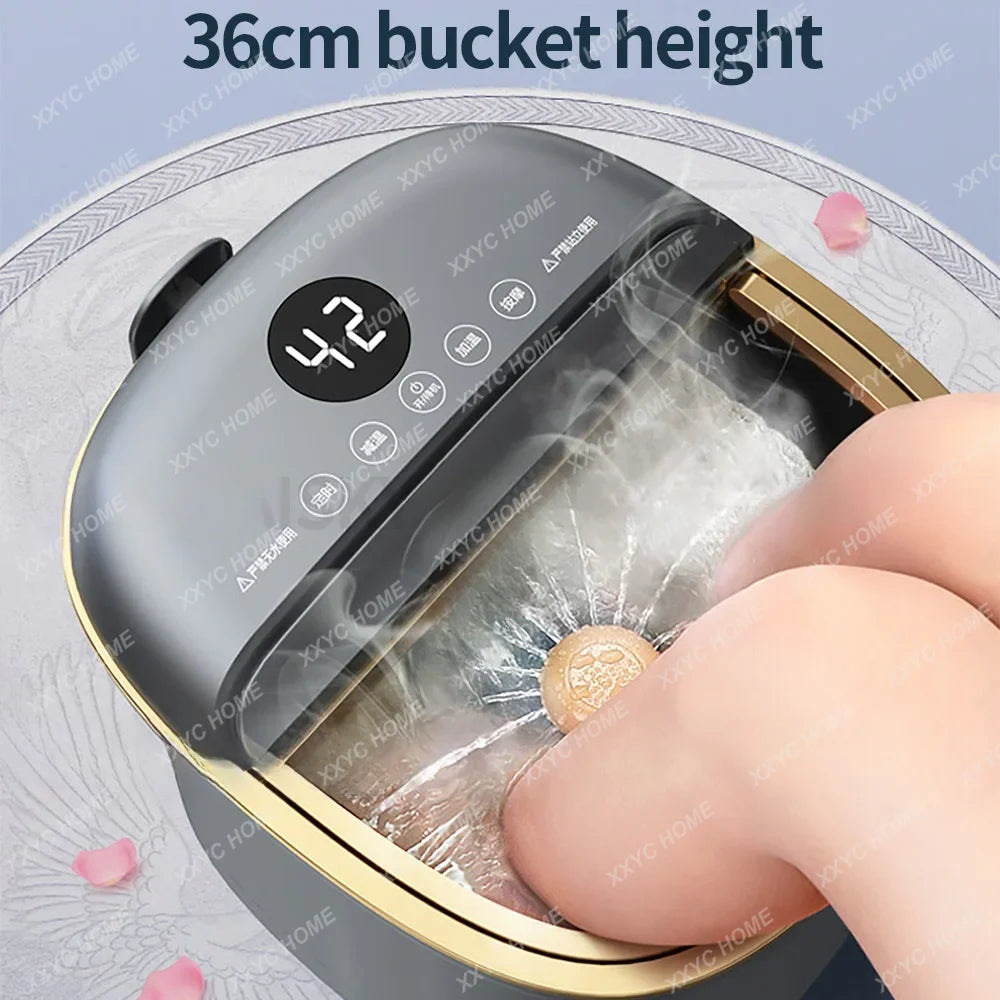 Luxury Foot Spa Bath Massager with Heat & Bubbles, Digital Temperature Control, Motorized Rollers, Adjustable Time Pedicure 