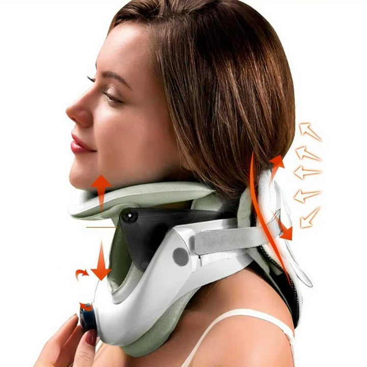Premium Adjustable Neck Stretcher with Air Sac for Home Cervical Traction, Spine Alignment & Pain Relief, Lightweight and Comfortable Neck Support Collar - StrengthXPhysiotherapy