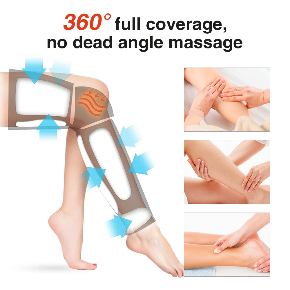 Premium Electric 360° Full Cover Leg Massager with Hot Compress & Vibration - Muscle Relaxation, Fatigue Relief, Adjustable