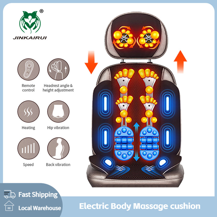 Premium Shiatsu Neck and Back Massager Pillow – Electric Cushion with Infrared Heat, Deep Tissue Kneading, 3 Adjustable Gears