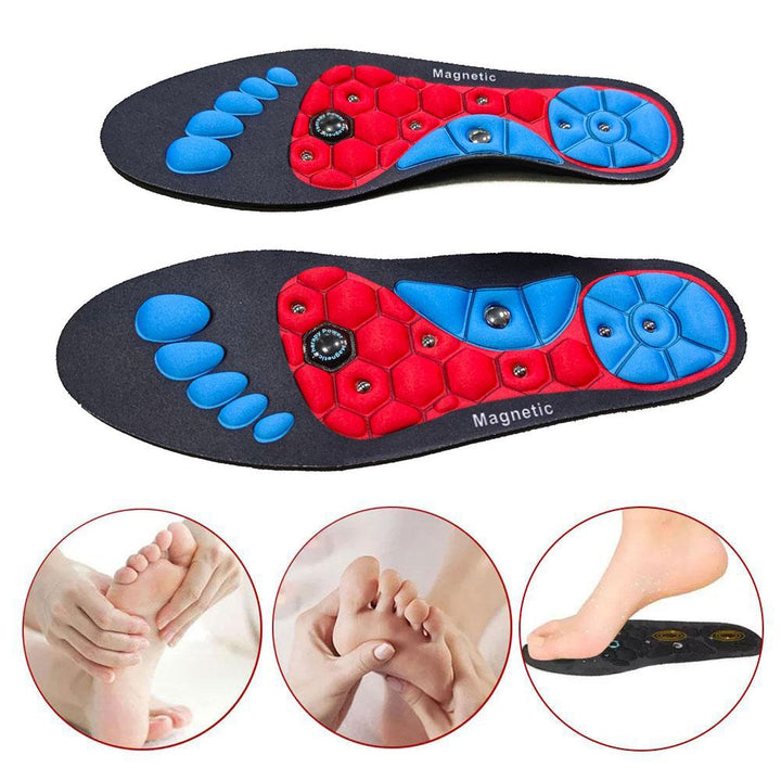 Premium Acupressure Foot Insoles for Men & Women - Orthopedic Gel Magnetic Shoe Inserts for Fatigue Relief, Odor Control  
