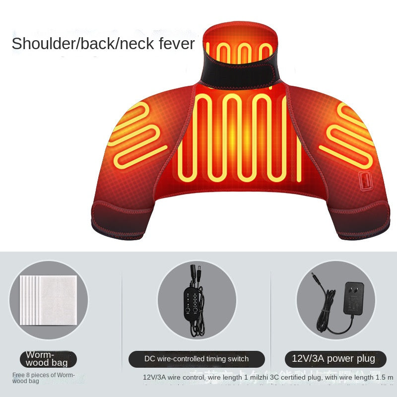 Premium Electrically Heated Shoulder Protector for Cervical Vertebra Warmer, Massage Therapy Cuff for Shoulder Soreness 