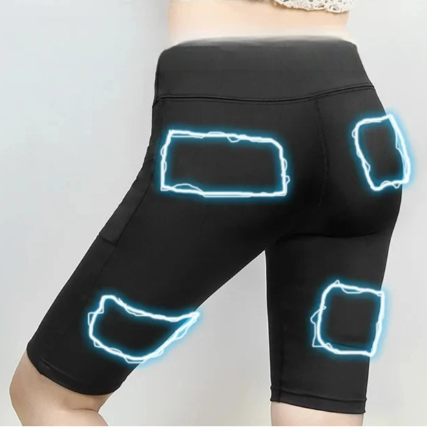 Premium EMS Muscle Stimulation Massage Pants for Weight Loss and Leg Shaping, USB Rechargeable Slimming Yoga Shorts with 