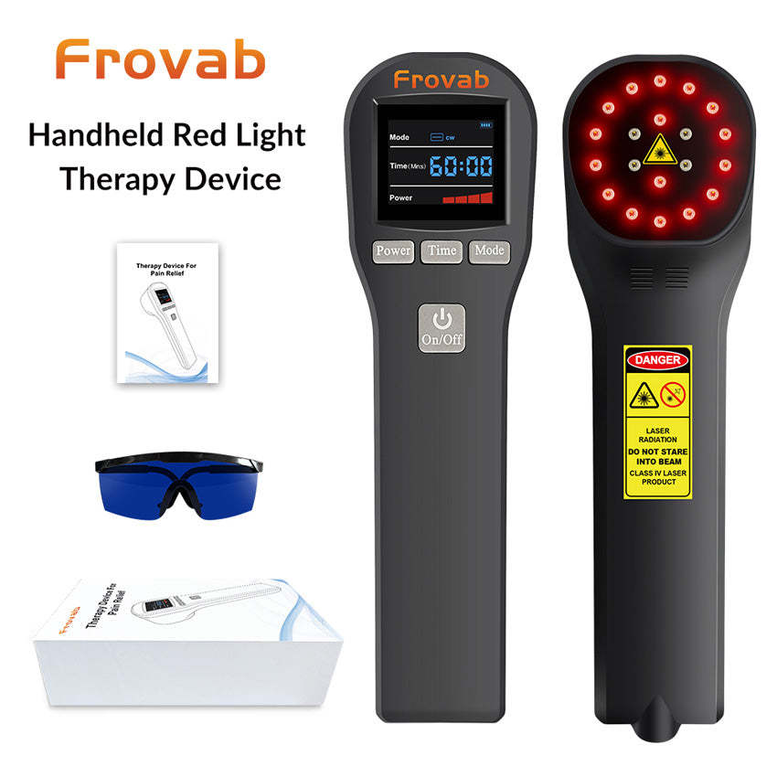 Premium Cold Laser Therapy Device for Pain Relief | 4x808nm & 16x650nm Infrared Light Therapy | Handheld Massager for 
