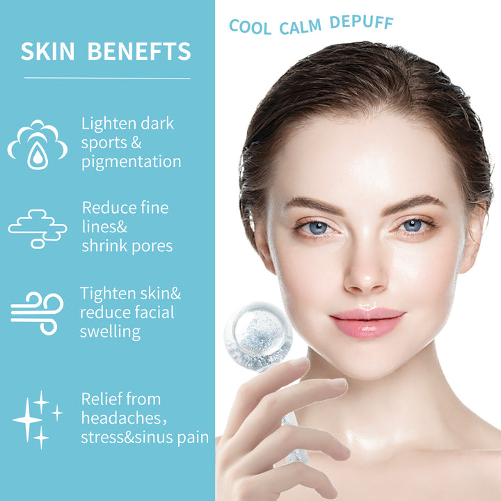 Premium 2Pcs Ice Globes for Facials – Cooling Face and Eye Massager, Facial Roller for Puffiness and Redness Reduction, Non