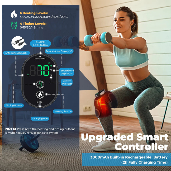 Premium USB Elbow Heating Pad for Arthritis Pain Relief - Thermal Therapy Massager with Adjustable Temperature (40-50°C) for 