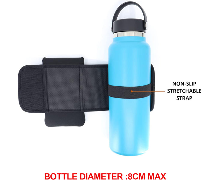 Premium Gym Magnetic Phone Bag – Anti-Slip Sleeve Pouch for 18-40 oz Water Bottle with Pockets for Keys, Cards, Headphones