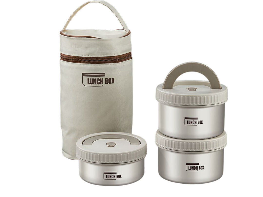 Premium Insulated Lunch Box Set – Portable Stackable Bento Box, Stainless Steel, Thermal Insulation, Keeps Food Warm or Cold,