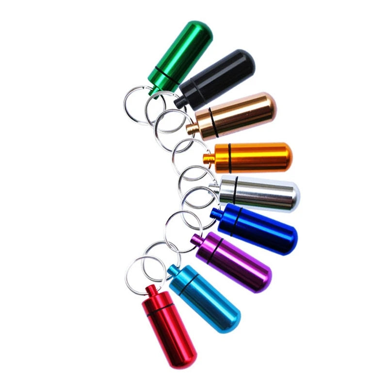 Premium Portable Waterproof Aluminum Pill Box – Compact Medicine Organizer for Tablets, Vitamins, Fish Oils, and Pills 