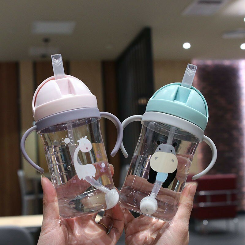 Premium 350ml Kids Drinking Cup – Wide Caliber, Spill-Proof Feeding Bottle with Straw & Gravity Ball, Durable & Easy for 
