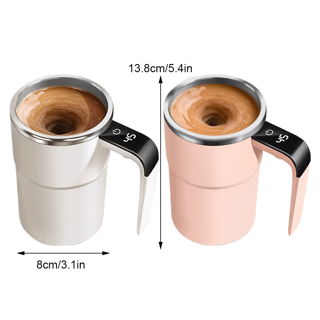 Premium Self Stirring Magnetic Mug – USB Rechargeable Smart Coffee & Tea Cup with LCD Temperature Display – Automatic 