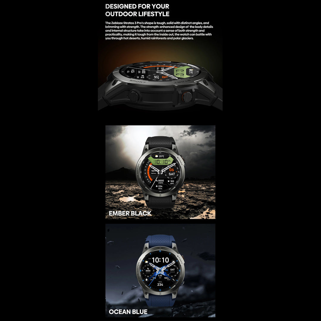 Premium GPS Sports Smartwatch for Men - 1.43” AMOLED, Built-in GPS, 100+ Sports Modes, Health Tracking, 18-Day Battery, Waterproof, Bluetooth Calls - StrengthXPhysiotherapy