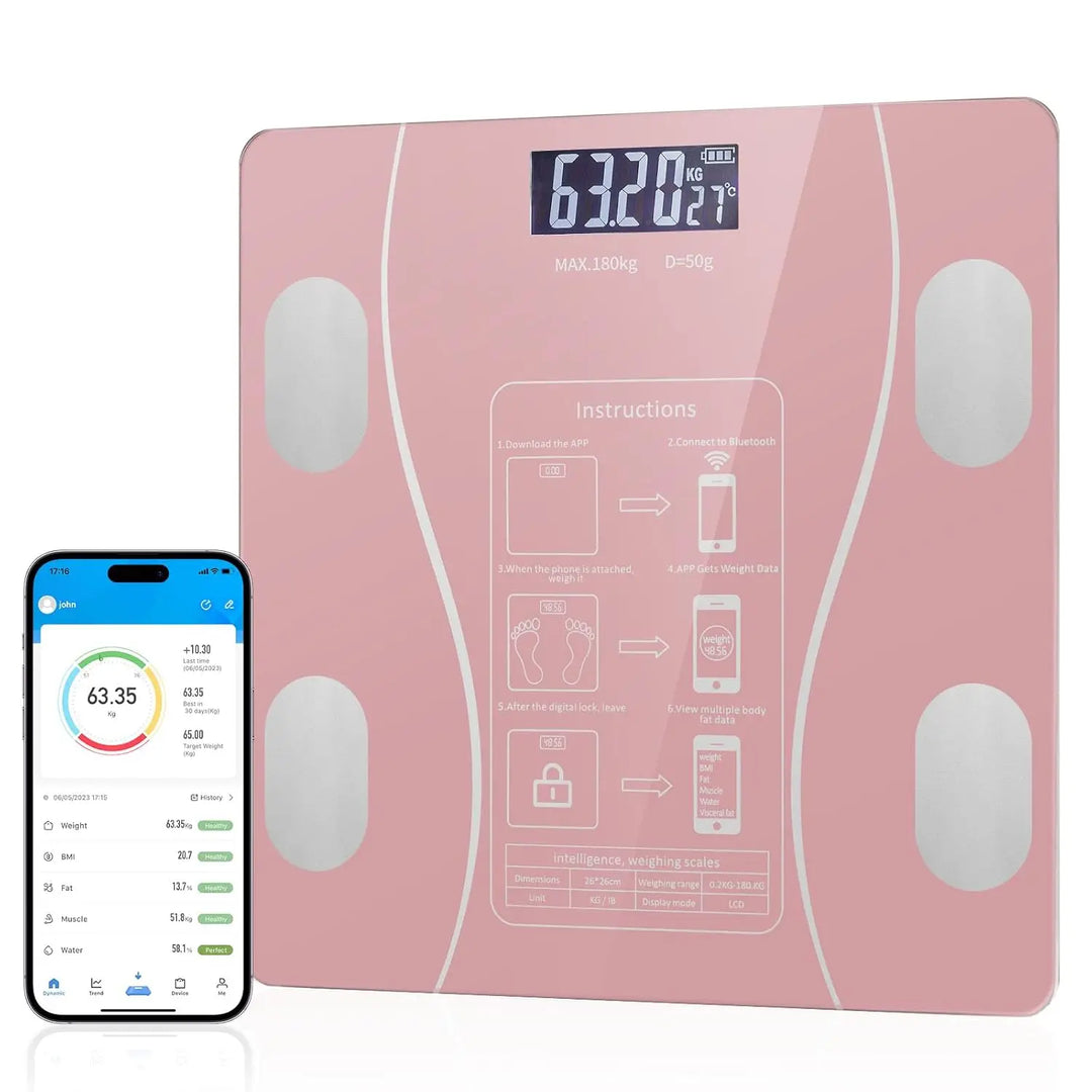 Premium LED Body Composition Scale – Accurate Digital Bathroom Scale with Body Fat Analysis, Bluetooth Connectivity, Health 