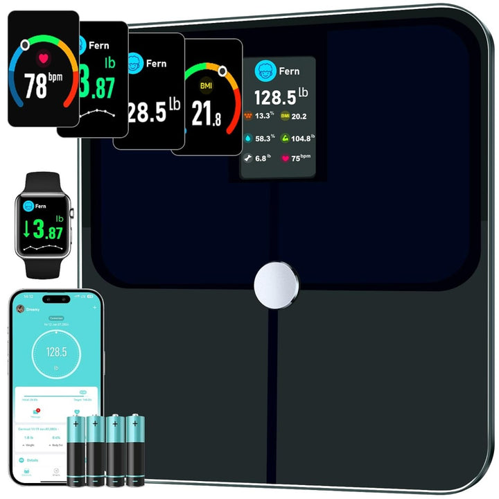 Premium Smart Body Fat Scale – Digital Weight Scale with Heart Rate Monitor, TFT Screen, Multi-Language Support