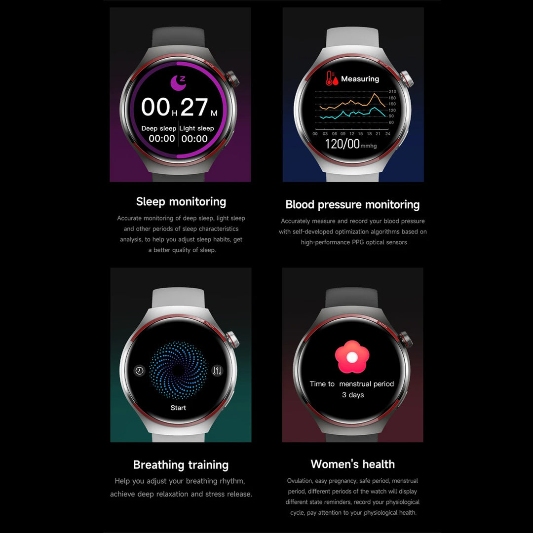 Premium Smartwatch for Men – 1.53'' AMOLED HD Screen, GPS, NFC, Bluetooth Calling, IP68 Waterproof, Heart Rate & Blood Pressure Monitoring, AI Voice Assistant, Sports & Fitness Tracker, 2024 - StrengthXPhysiotherapy