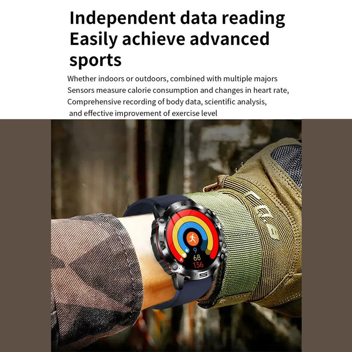 Premium Smartwatch with 1.43" AMOLED Display – Voice Calling, 100 Sports Modes, Military Grade Toughness, Waterproof, 7-Day Battery, Bluetooth, Custom Watch Faces - StrengthXPhysiotherapy