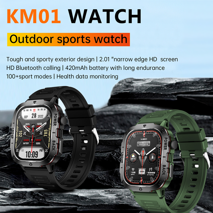 Premium GPS Fitness Tracker Smartwatch with 1.99 Inch HD Screen, Heart Rate, Blood Pressure, ECG, Blood Oxygen Monitoring – Bluetooth Call, NFC, 100+ Exercise Modes, Waterproof - StrengthXPhysiotherapy