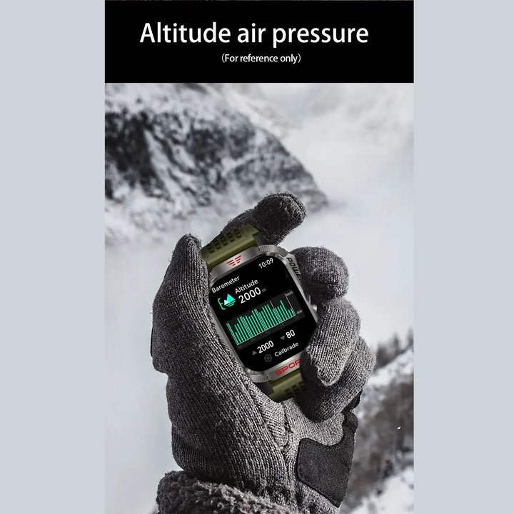 Premium GPS Smartwatch for Men – 2.01" HD Display, Waterproof, Bluetooth Calling, Compass, Flashlight, Fitness Tracker, 600mAh Battery, Outdoor Sport Mode - StrengthXPhysiotherapy