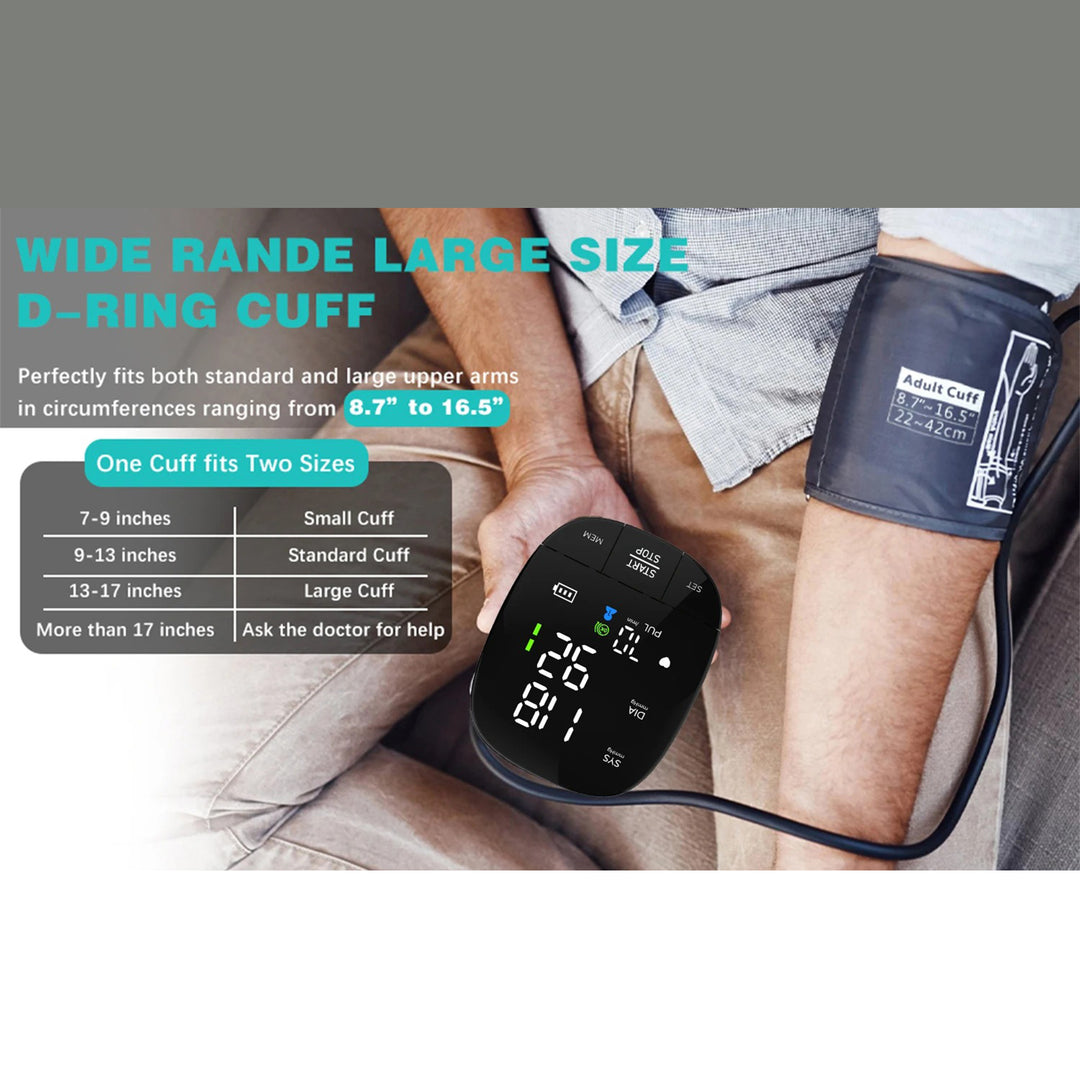 Premium Automatic Upper Arm Blood Pressure Monitor – LED Backlit Screen, 2X120 Memory Groups, Adjustable BP Cuff, Electronic Digital Blood Pressure Machine - StrengthXPhysiotherapy