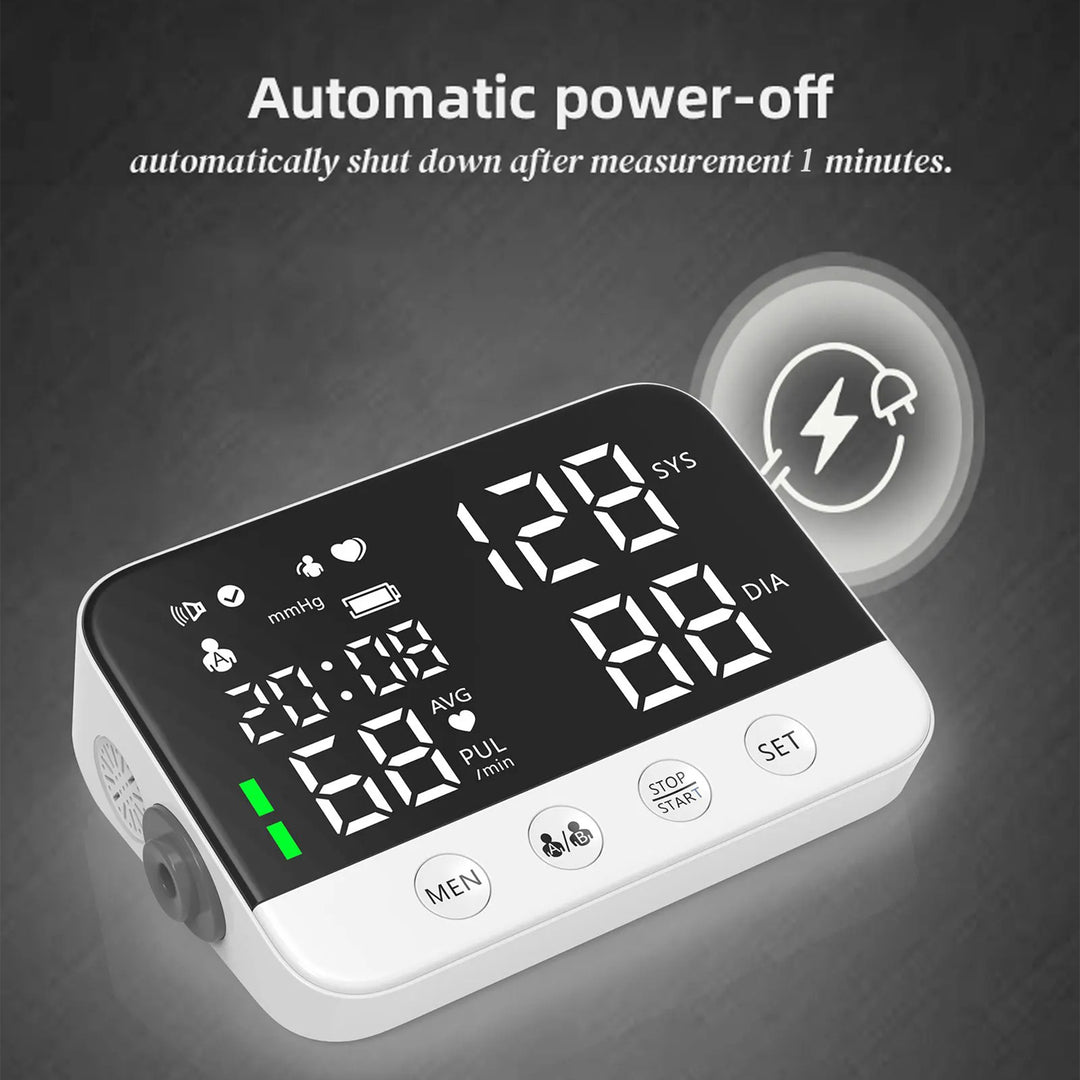 Premium Automatic Upper Arm Blood Pressure Monitor – LED Backlit Screen, 2X120 Memory Groups, Adjustable BP Cuff, Electronic Digital Blood Pressure Machine - StrengthXPhysiotherapy