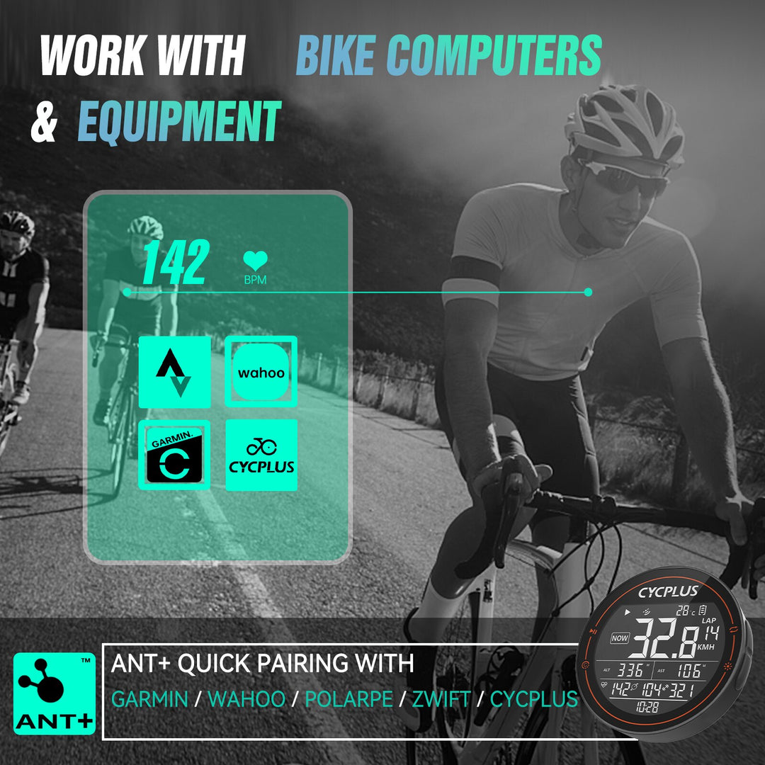 Premium Heart Rate Sensor Armband for Fitness - Bluetooth ANT+ Monitor for Garmin & Wahoo GPS Bike Computer, Wrist Belt for  