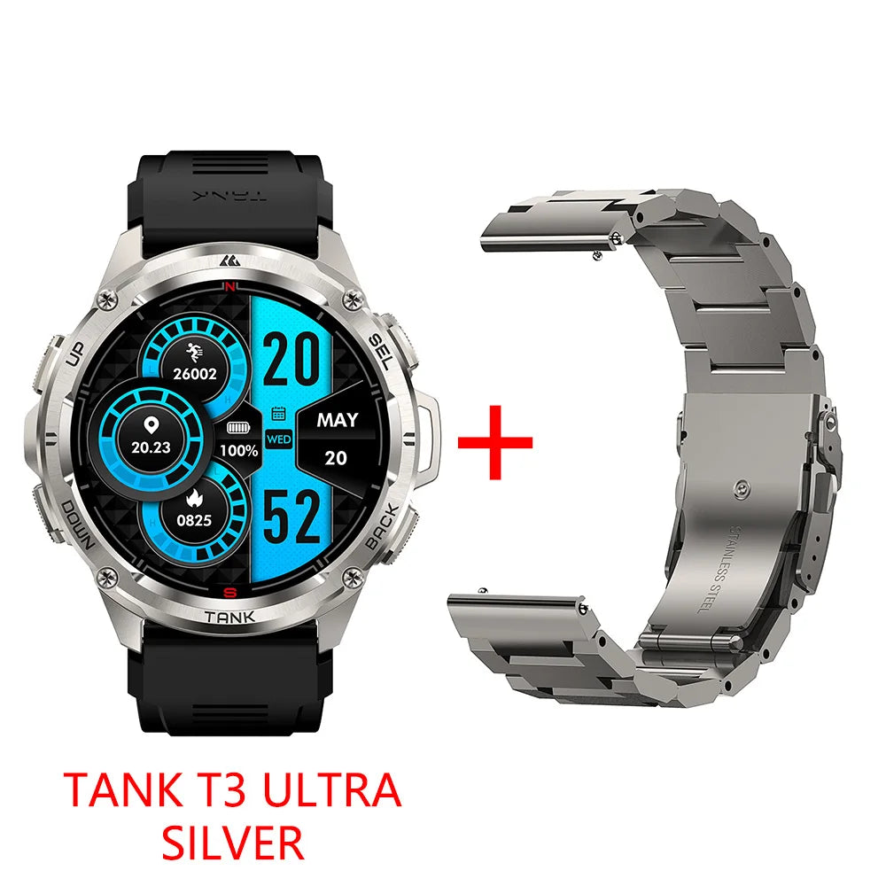 Premium Ultra GPS Smartwatch for Men, 470mAh AMOLED Fitness Tracker, Bluetooth, Digital Watch with AOD, Heart Rate Monitor, Activity Tracker & More - StrengthXPhysiotherapy