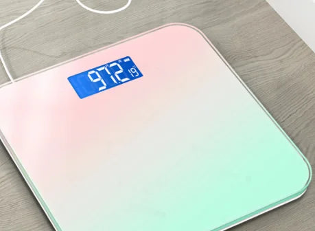 Premium Gradient Color Intelligent LCD Electronic Scale – Digital Display Glass Weight Scale, Accurate 0.2-180kg Measurement,