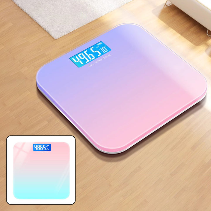 Premium Gradient Color Intelligent LCD Electronic Scale – Digital Display Glass Weight Scale, Accurate 0.2-180kg Measurement,