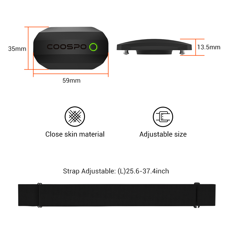 Premium Heart Rate Sensor with Chest Strap – BLE & ANT+ Connectivity, IP67 Waterproof, Real-Time Tracking for Cycling, Wahoo,