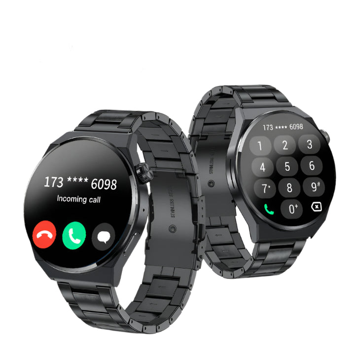 Premium Smartwatch for Men – ECG + PPG, Bluetooth Call, AMOLED Full Touch, NFC, Sports Mode, Waterproof, Heart Rate, Blood 