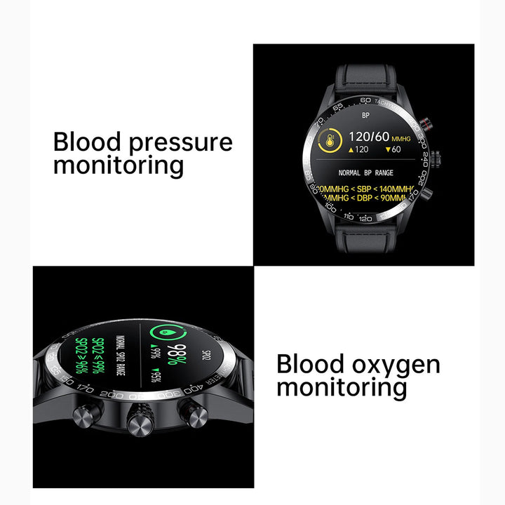 Premium Smartwatch for Men – ECG + PPG, Bluetooth Call, AMOLED Full Touch, NFC, Sports Mode, Waterproof, Heart Rate, Blood Pressure, Sleep Monitoring, Compatible with Android & iOS - StrengthXPhysiotherapy